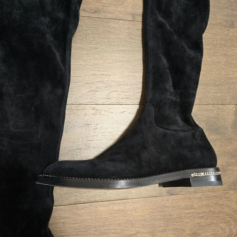Le Silla Leather Black Over The Knee Suede Boots Size 40